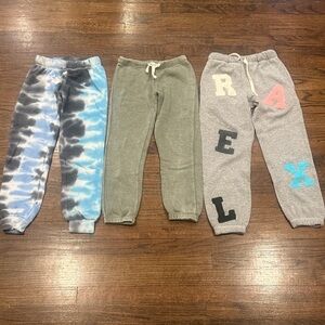 Vintage Havana Stylish Kids Jogger Pants - Tie-Dye, Green, and Gray graphic